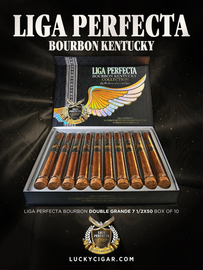 Infused Cigars: Liga Perfecta Kentucky Bourbon Double Grande 7.5x50 Box of 10