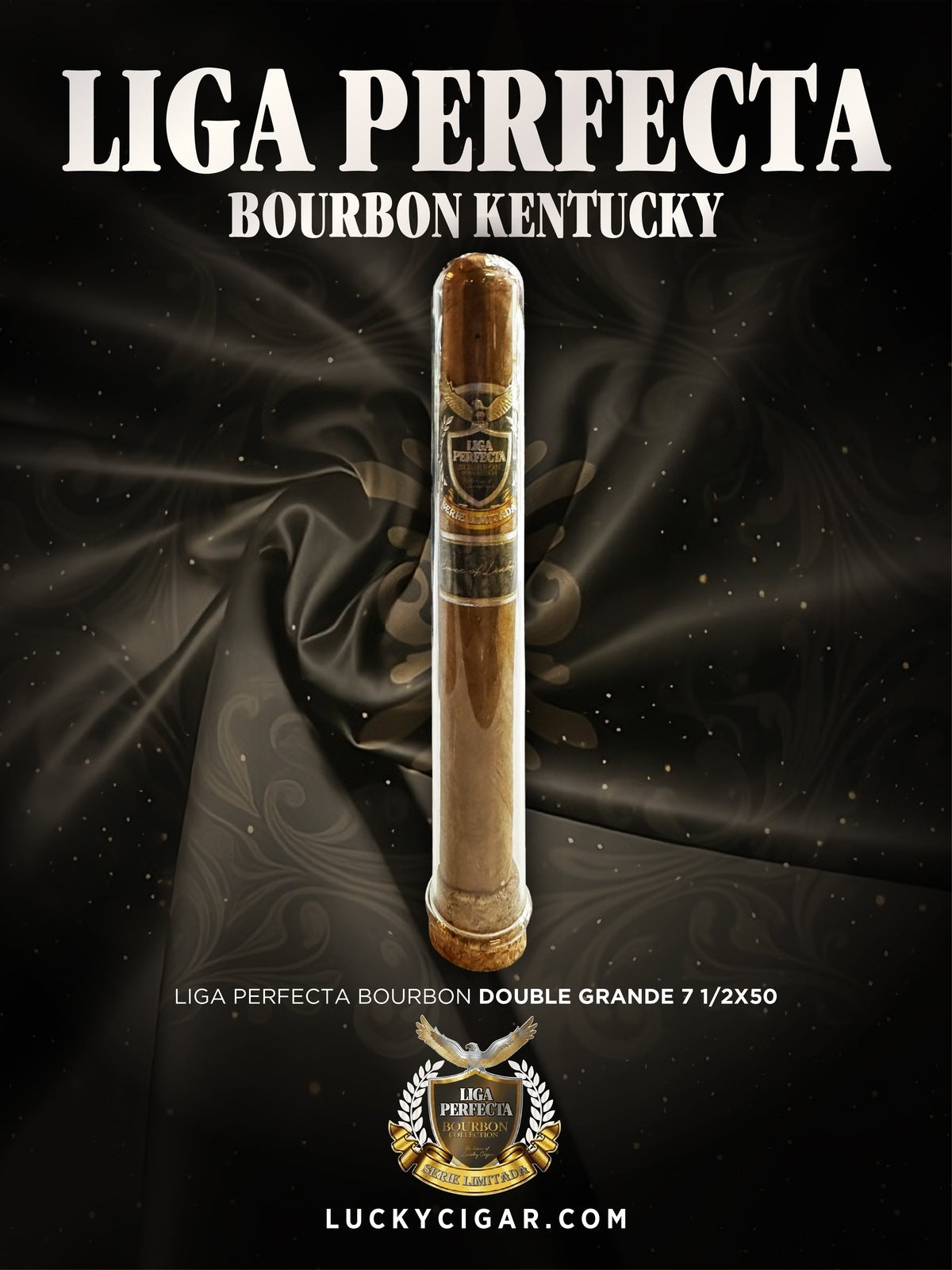 Infused Cigars: Liga Perfecta Bourbon Double Grande 7.5x50 Glass Tubes Single Cigar