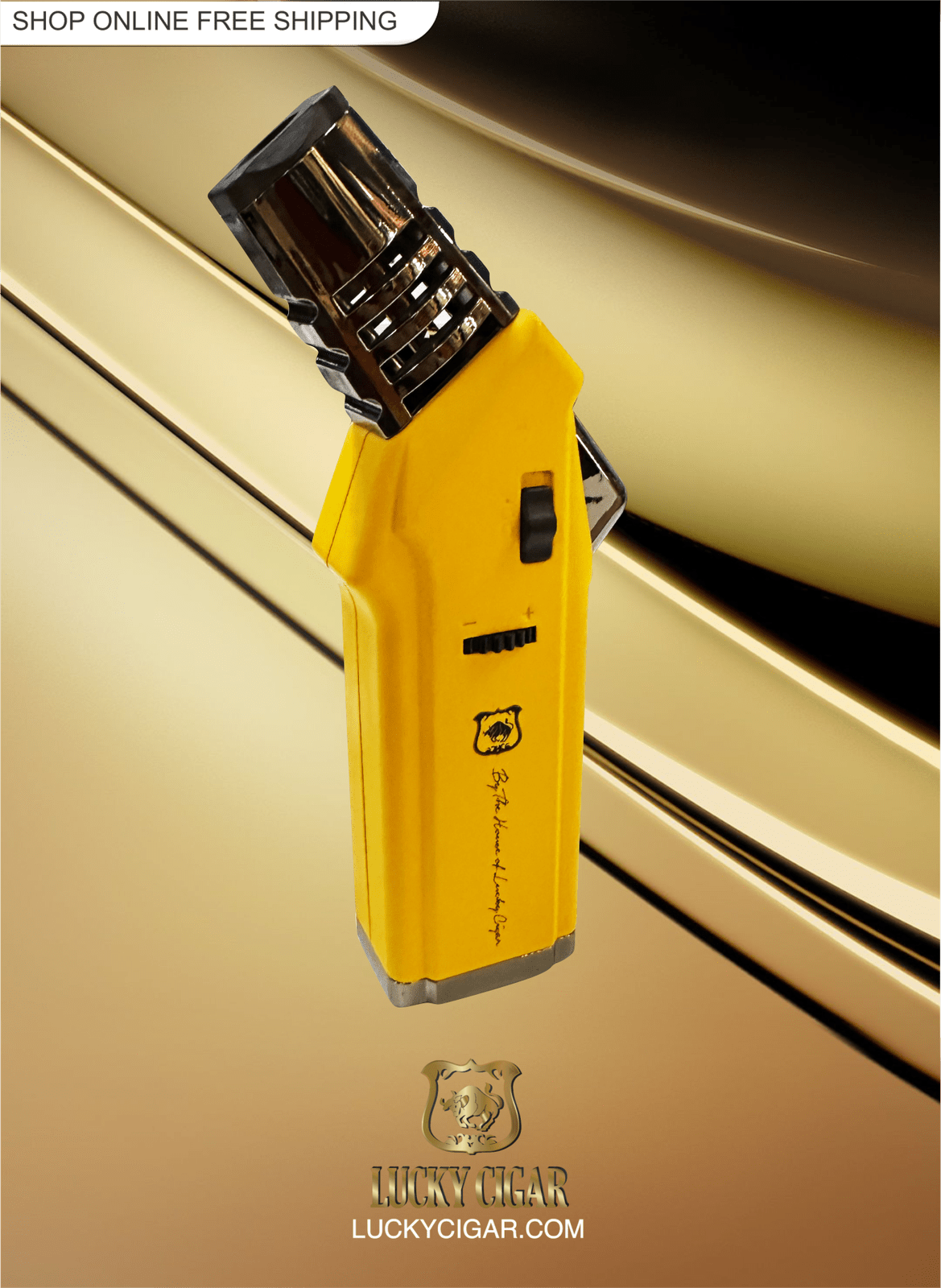 Lucky Gun Torch 4 Flame Yellow