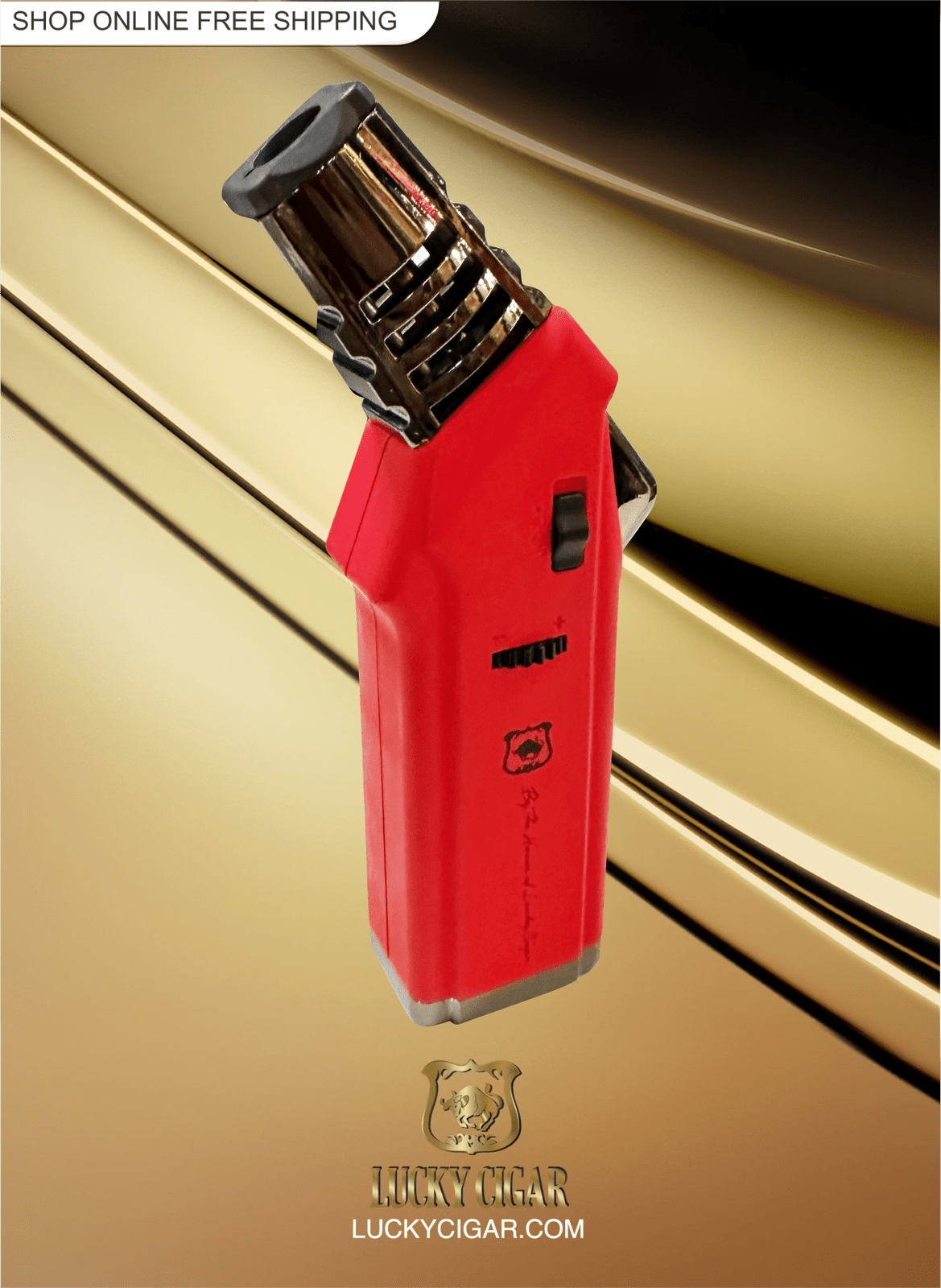 Cigar Lifestyle Accessories: Torch Lighter with in Red