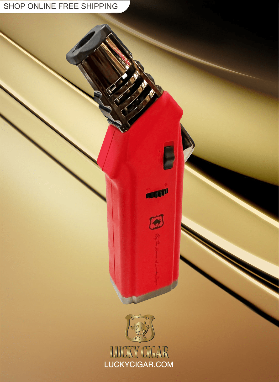 Lucky Gun  Torch 4 Flame Red