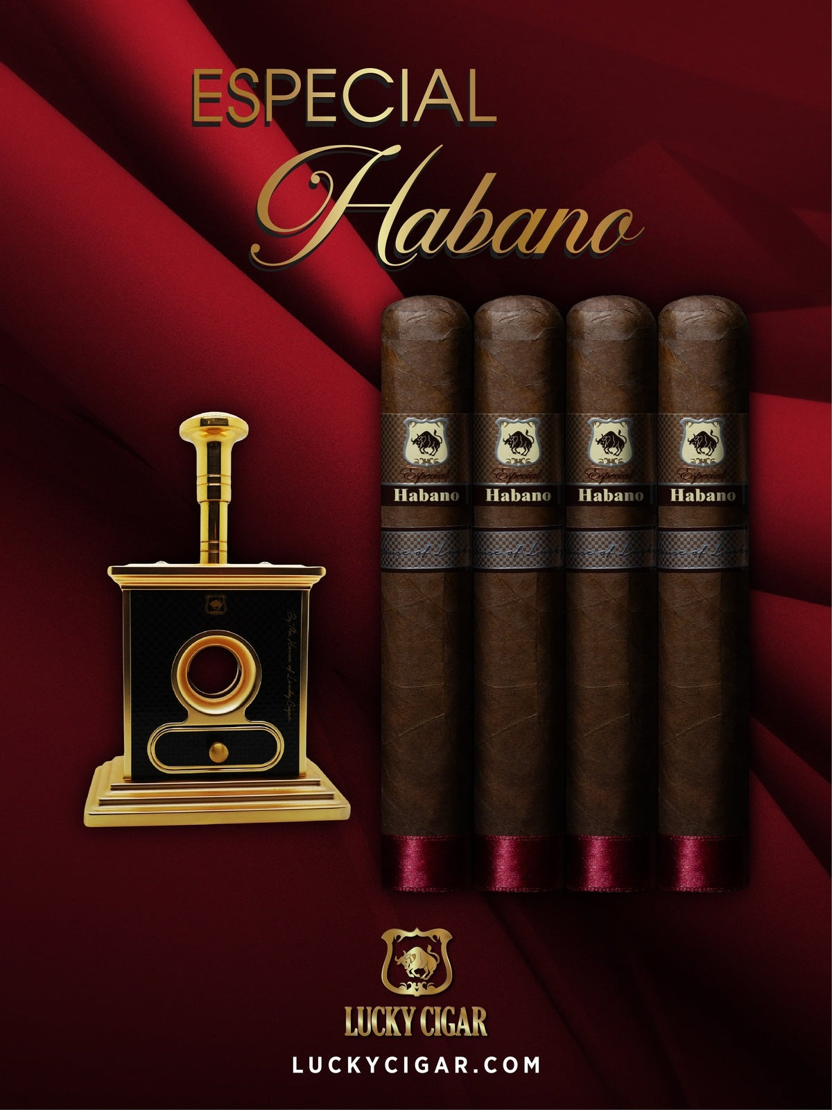 Habano Cigars: Especial Habano by Lucky Cigar: Set of 4 Cigars 4 Toro with Cutter
