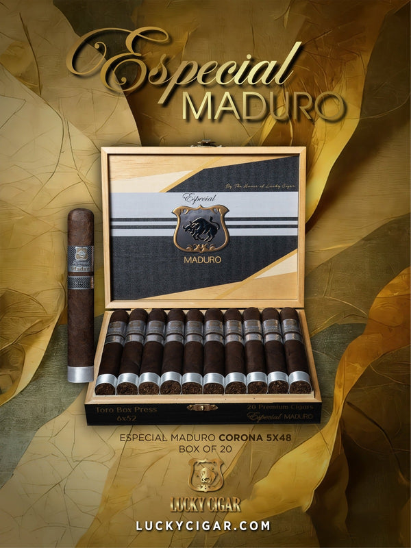 Maduro Cigars: Especial Maduro by Lucky Cigar: Corona 5x48 Box of 20