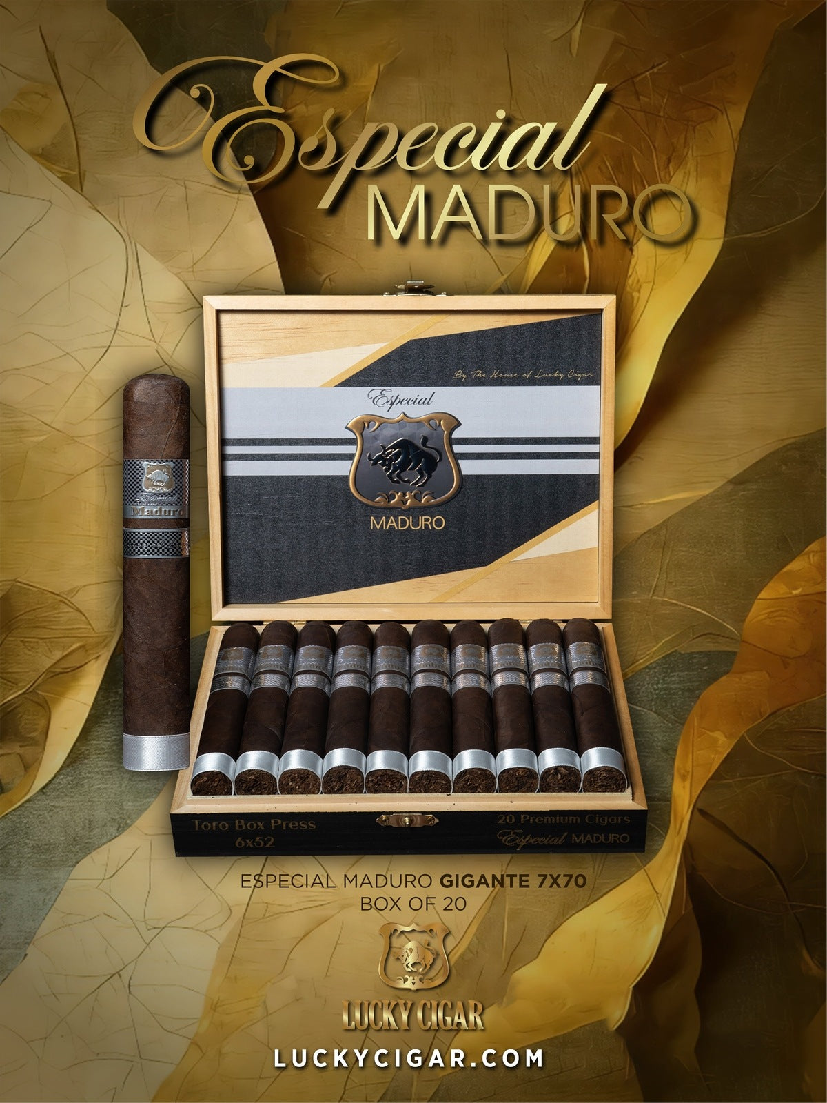 Maduro Cigars: Especial Maduro Gigante 7x70 Box of 20 – Lucky Cigar