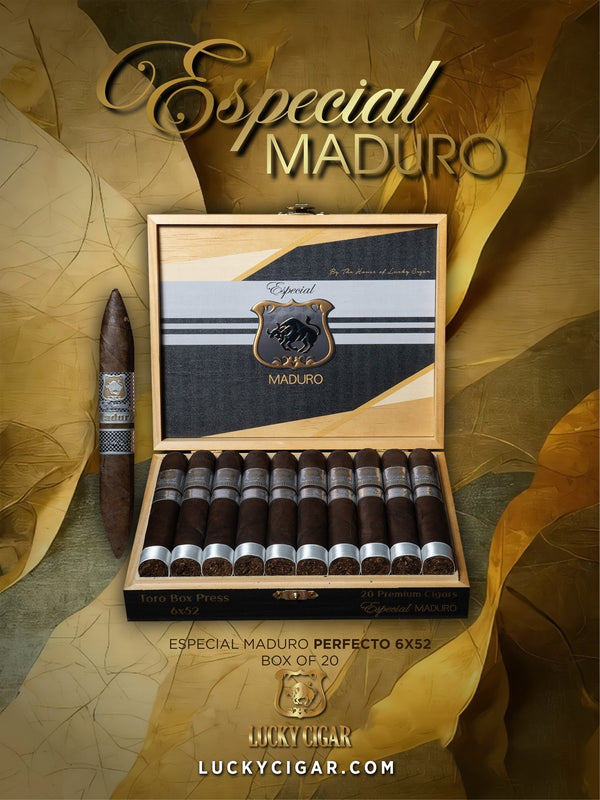 Maduro Cigars: Especial Maduro by Lucky Cigar: Perfecto 5x48 Box of 20