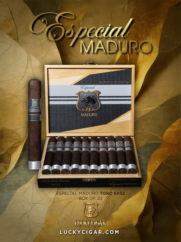 Maduro Cigars: Especial Maduro by Lucky Cigar: Toro 6x52 Box of 20