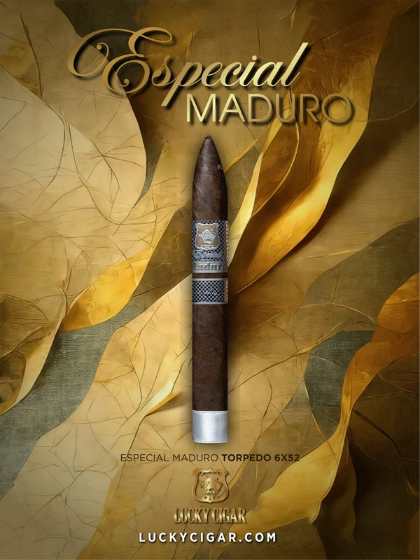 Maduro Cigars: Especial Maduro by Lucky Cigar: Torpedo 6x52 Single Cigar