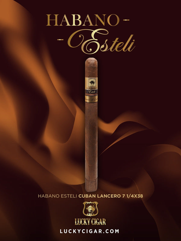 Habano Cigars: Habano Esteli by Lucky Cigar: Lancero 7¼x38 Single Cigar
