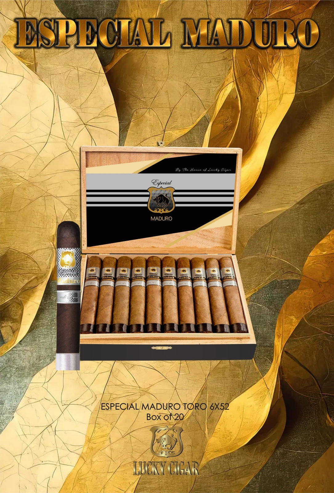 Maduro Cigars: Especial Maduro by Lucky Cigar: Toro 6x52 Box of 20