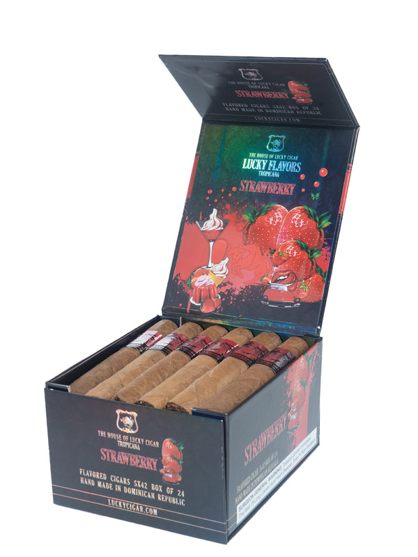 Flavored Cigars: Lucky Flavors Strawberry 5x42 Box of 24 Cigars