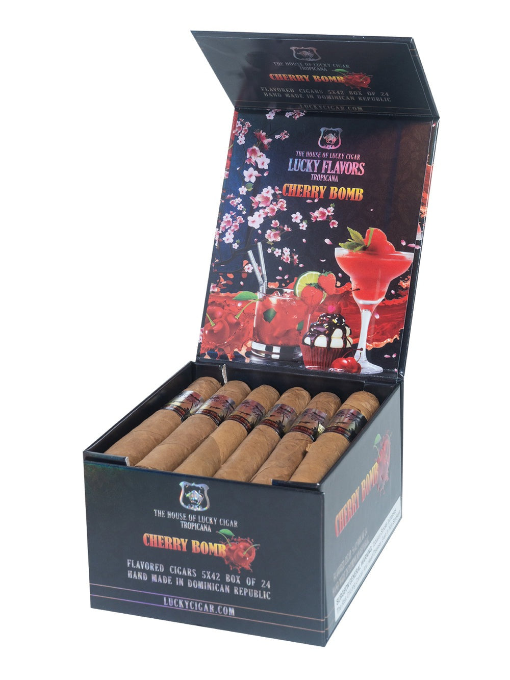 Flavored Cigars: Lucky Flavors Cherry Bomb 5x42 Cigar – Lucky Cigar