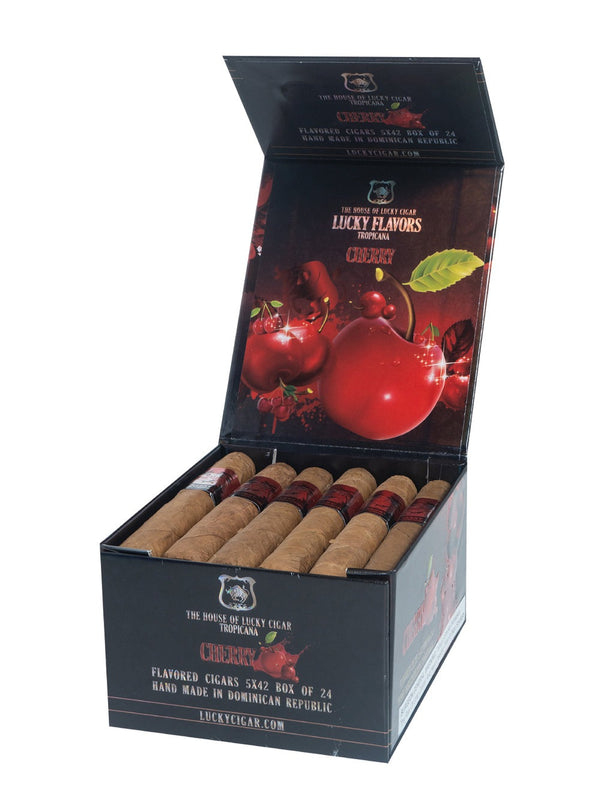 Flavored Cigars: Lucky Flavors Cherry 5x42 Box of 24 Cigars