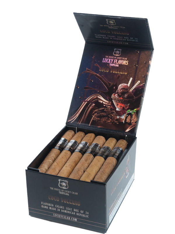 Flavored Cigars: Lucky Flavors Coco Volcano  5x42 Box of 24