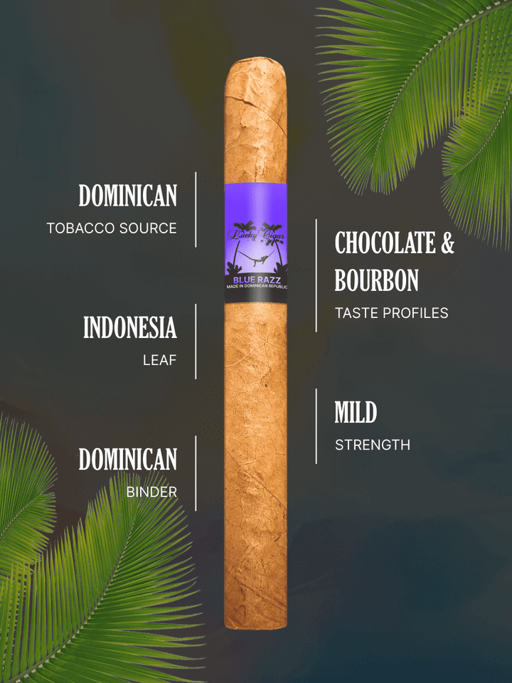 razz tobacco Flavored Cigars: Lucky Flavors Blue Razz 5x42 Cigar – Lucky Cigar