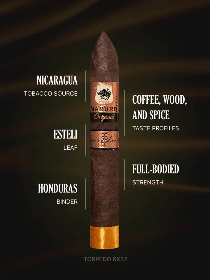 maduro tobacco Maduro Original Torpedo 6x52 Box of 20 Cigars by Lucky Cigar maduro tobacco Maduro Original Torpedo 6x52 Box of 20 Cigars by Lucky Cigar