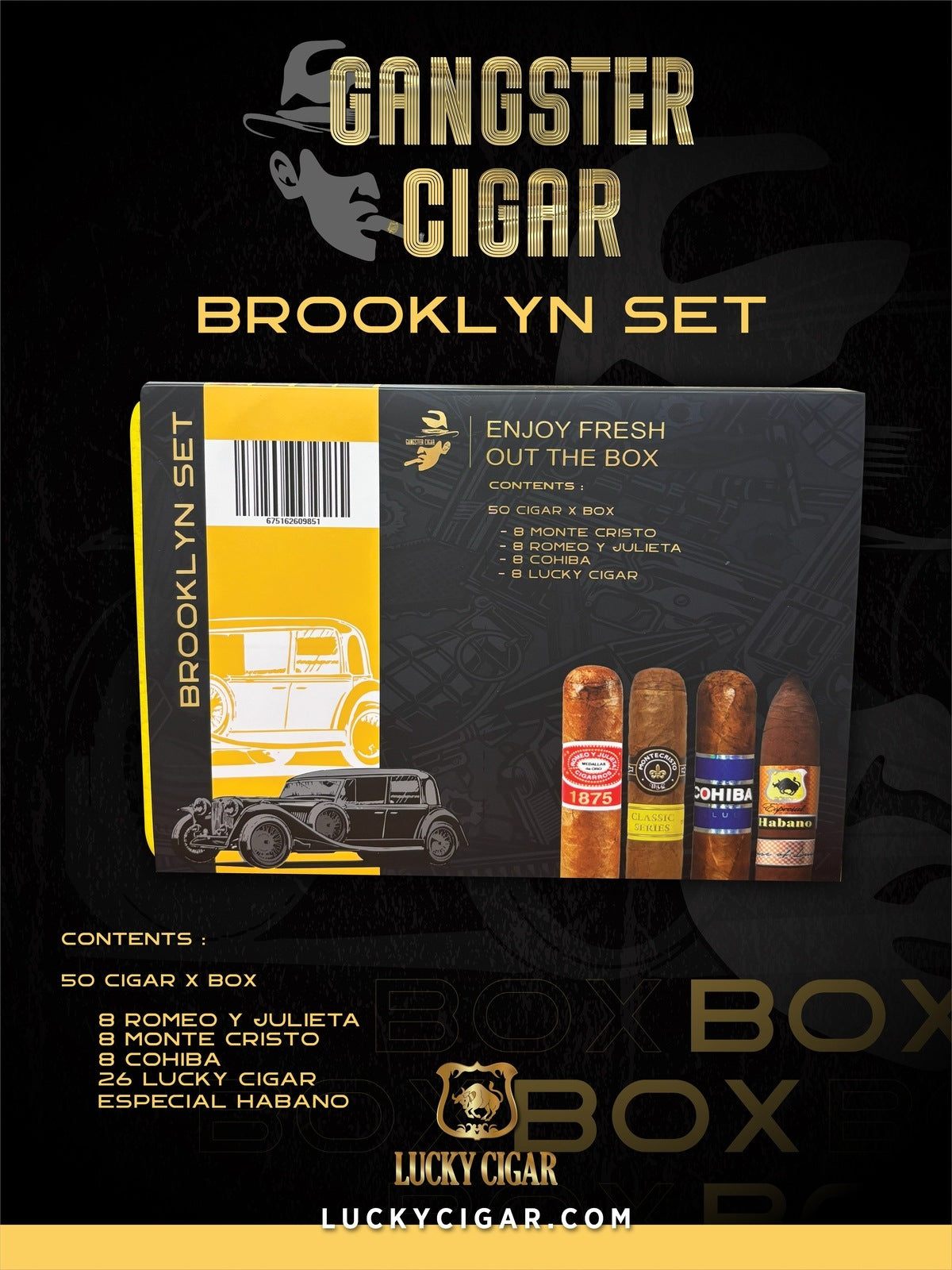Gangster Cigars By Lucky Cigar: Brooklyn Set of 50 Cigars