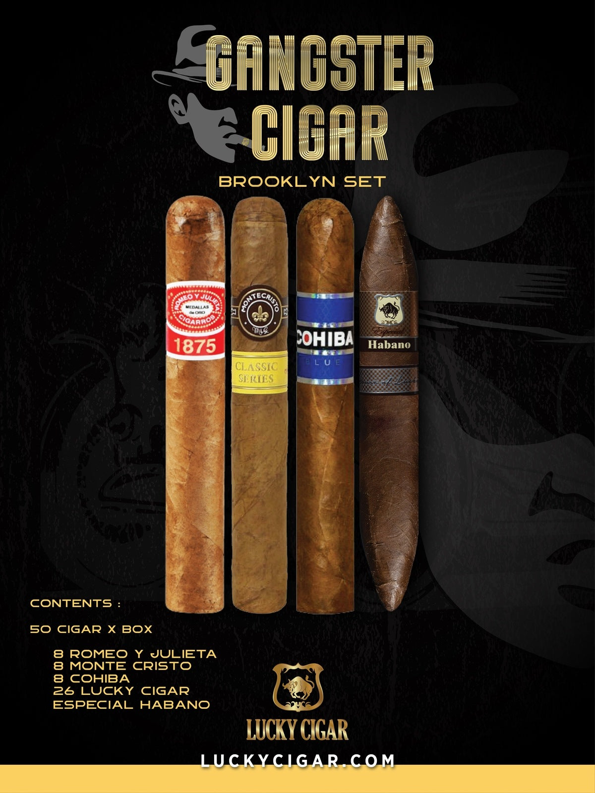 Gangster Cigars By Lucky Cigar: Brooklyn Set of 50 Cigars