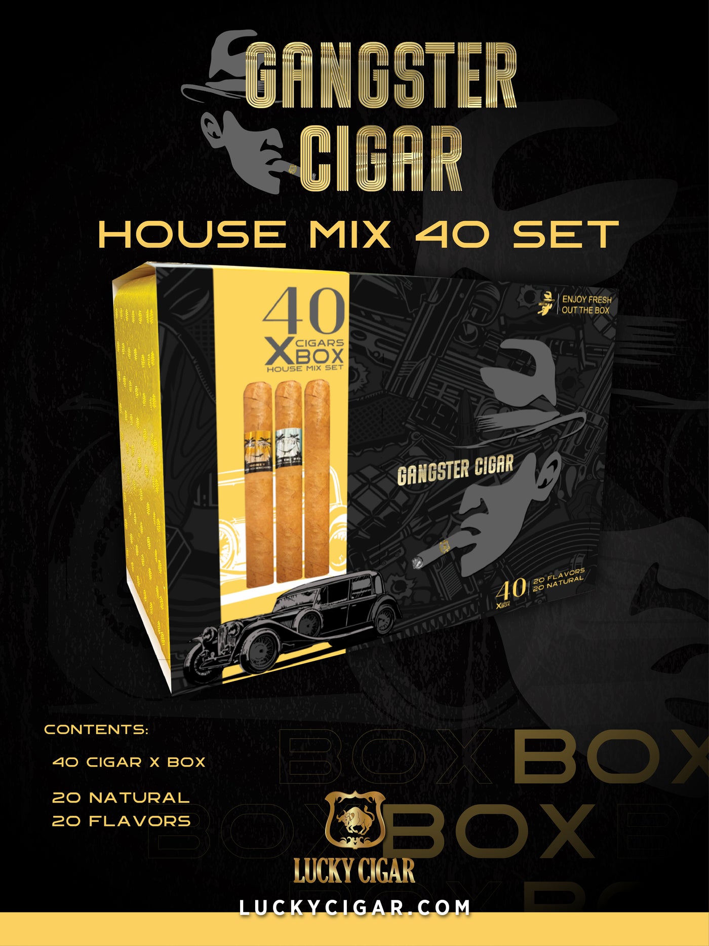 Gangster Cigars By Lucky Cigar: House Mix 40 Set