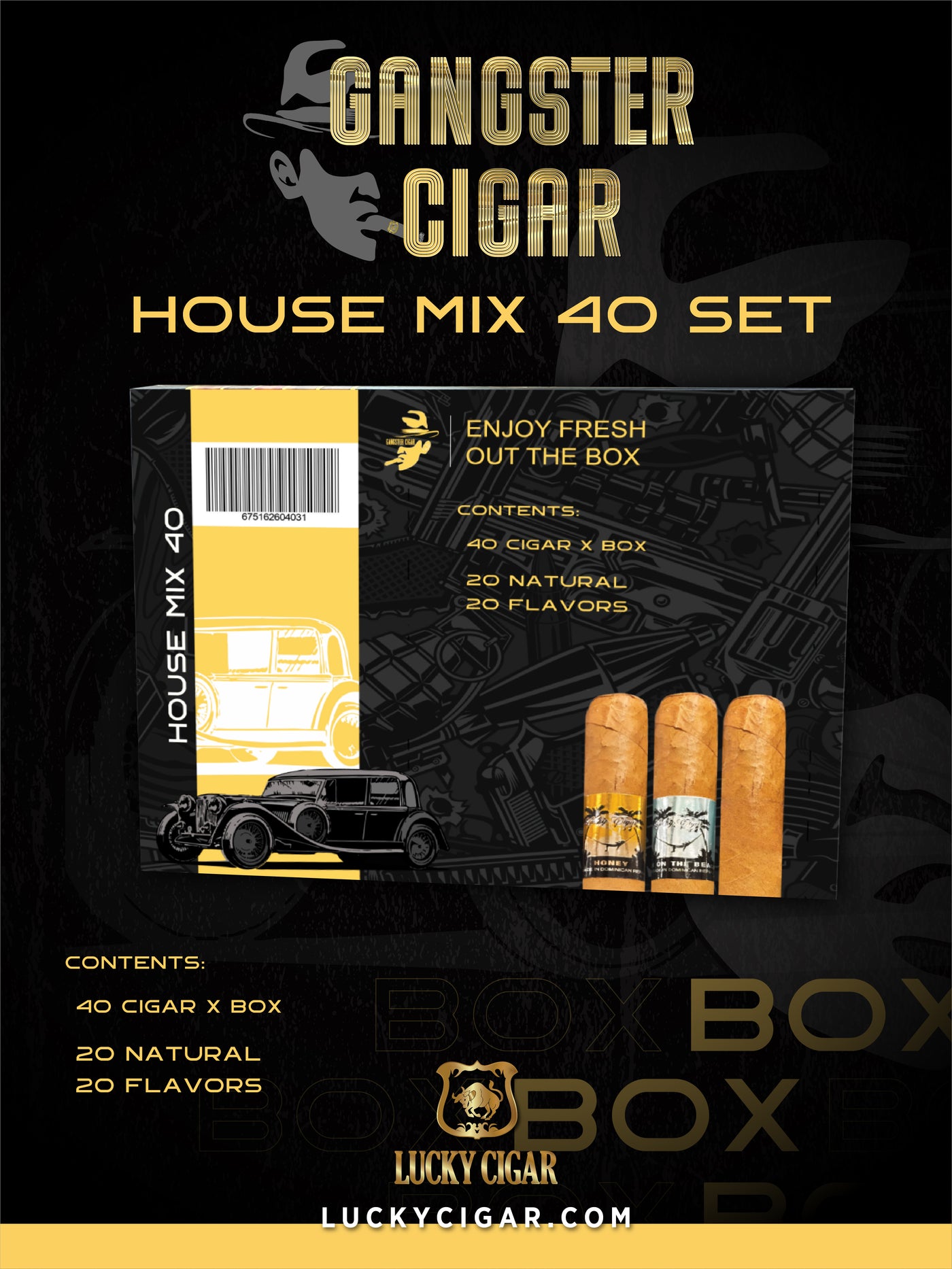 Gangster Cigars By Lucky Cigar: House Mix 40 Set