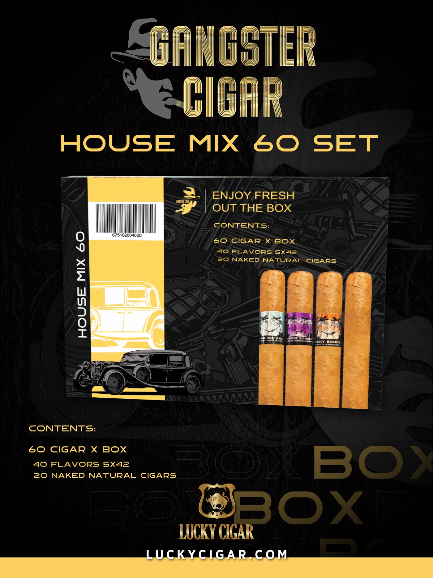 Gangster Cigars By Lucky Cigar: House Mix 60 Set