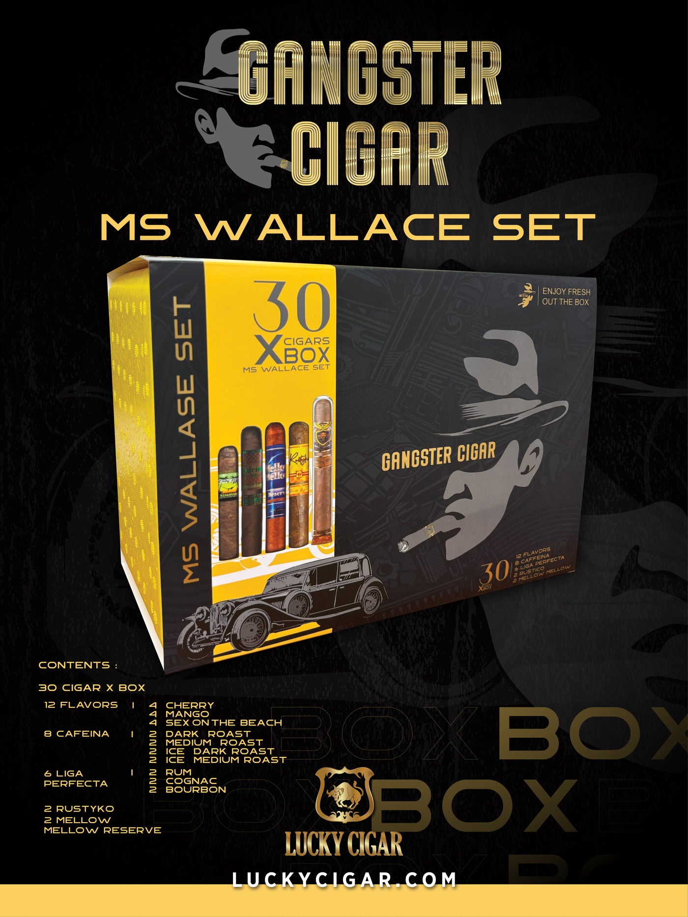 Gangster Cigars By Lucky Cigar: Ms. Wallace Set of 30 Cigars