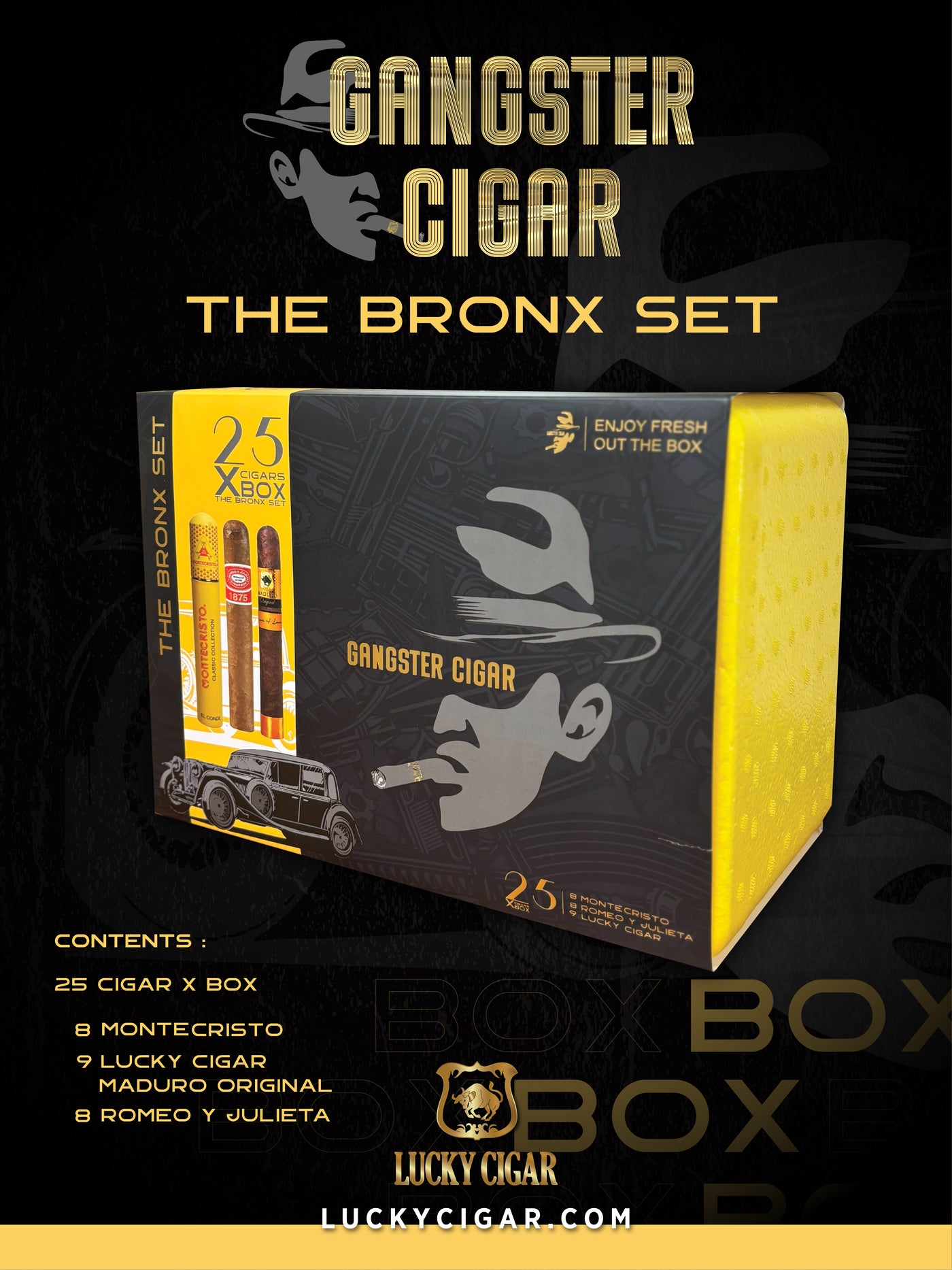 Gangster Cigars By Lucky Cigar: The Bronx Set of 25 Cigars