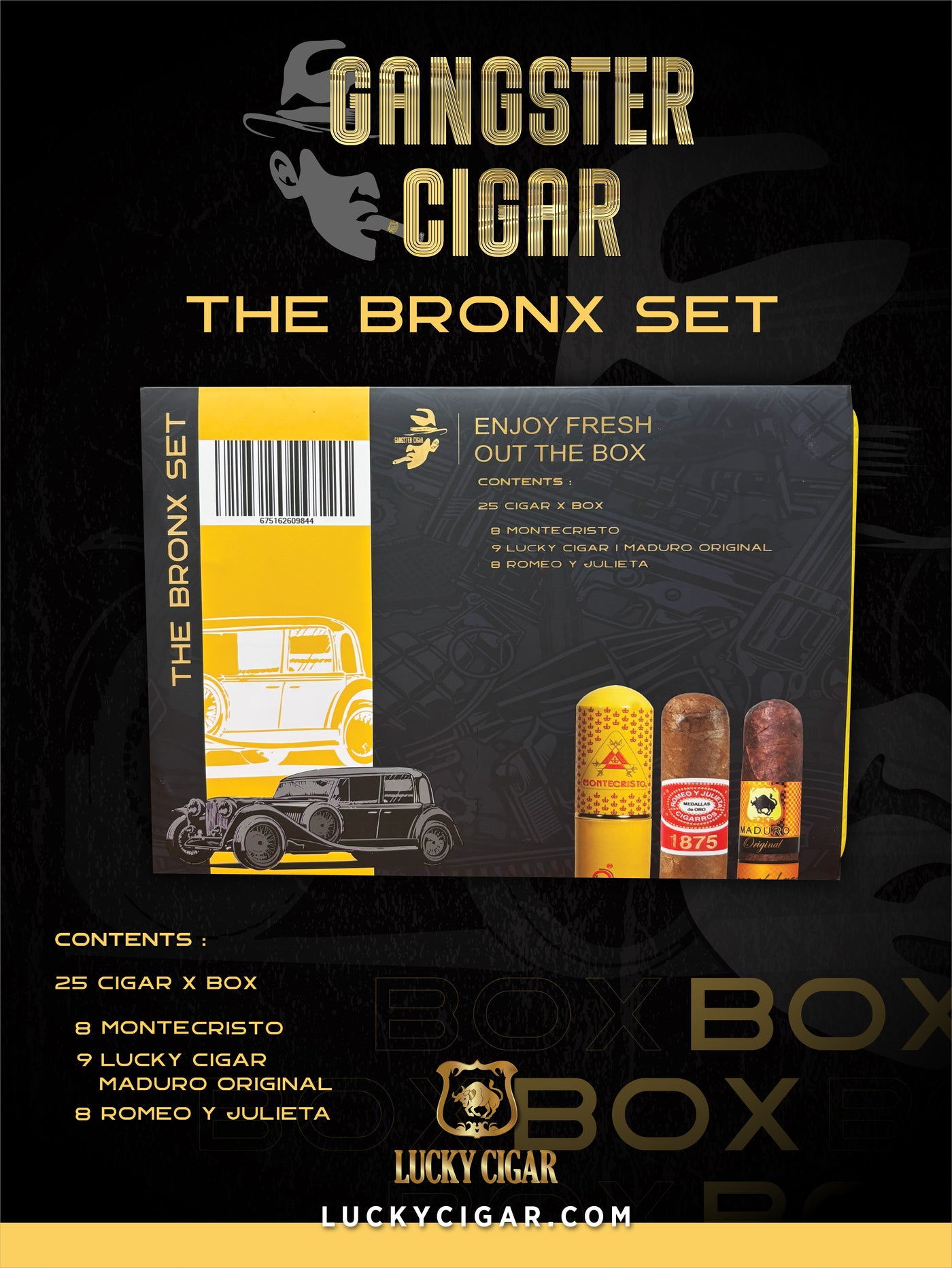 Gangster Cigars By Lucky Cigar: The Bronx Set of 25 Cigars