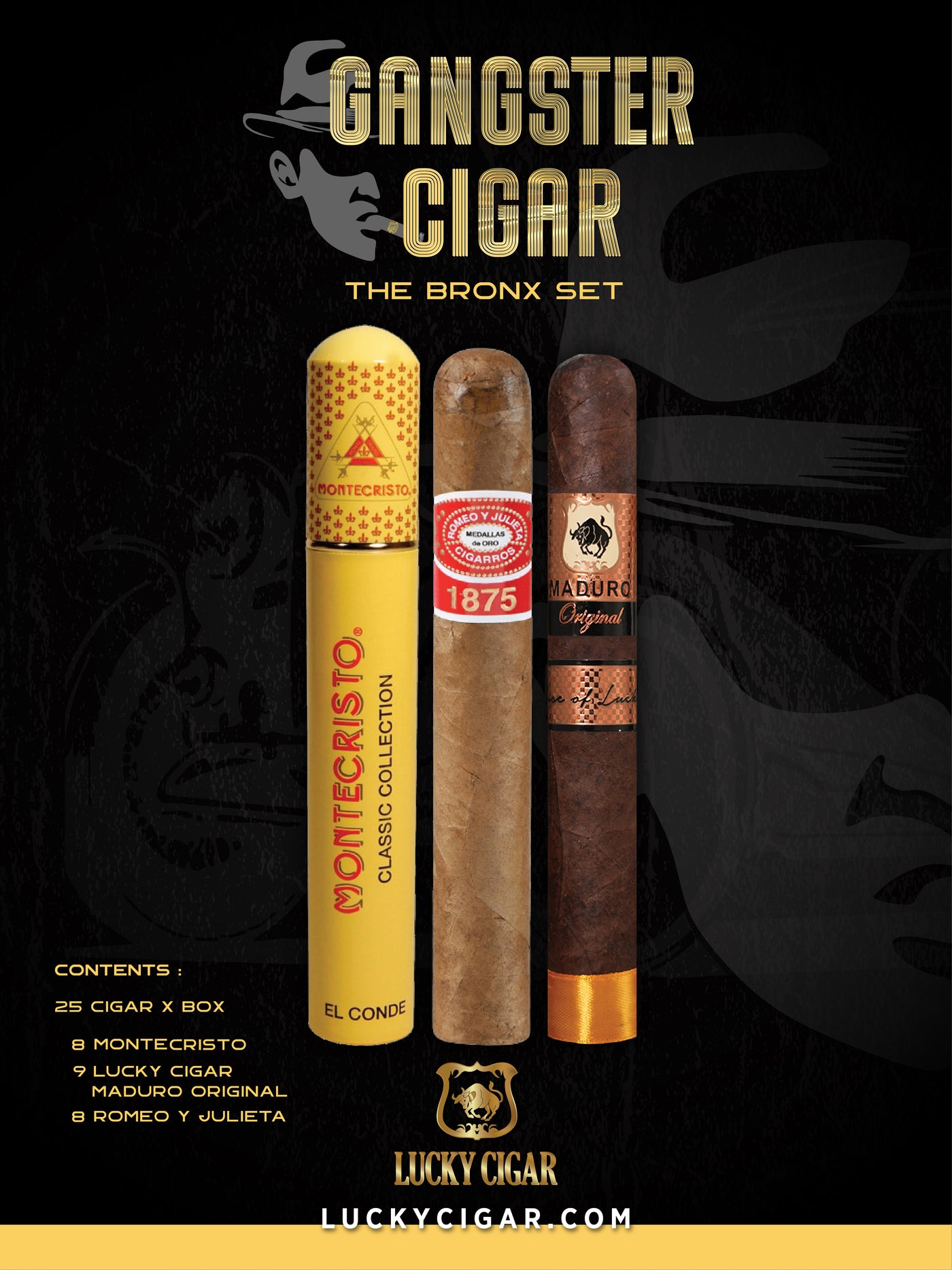 Gangster Cigars By Lucky Cigar: The Bronx Set of 25 Cigars