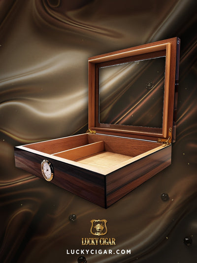 Cigar Lifestyle Accessories: Desk Humidor with Glass Top