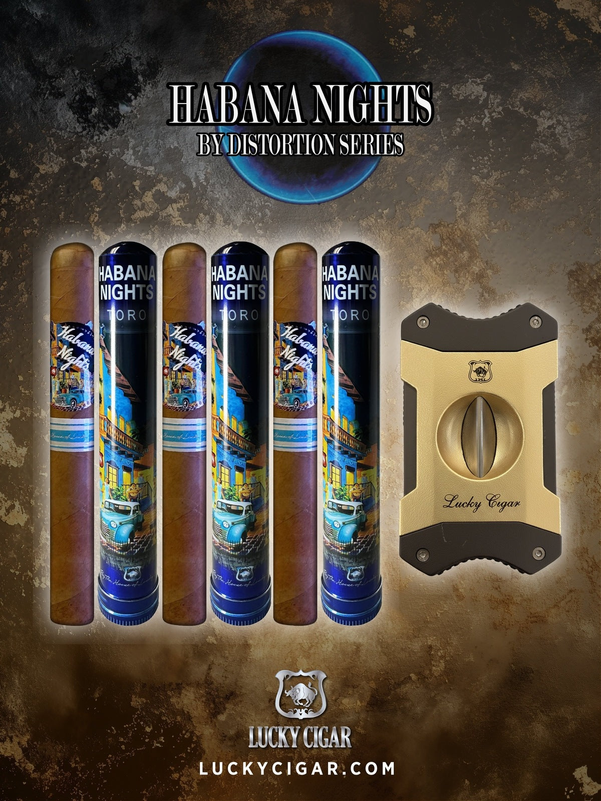 Habana Nights 6x50 Cigar From The Distortion Series: 3 Cigars with V Cutter