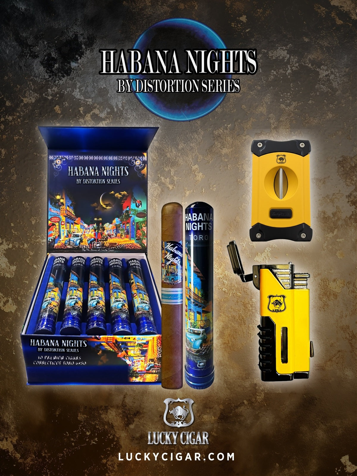 Habana Nights 6x50 Cigar From The Distortion Series: Box of 10, V Cutter, Catterpillar