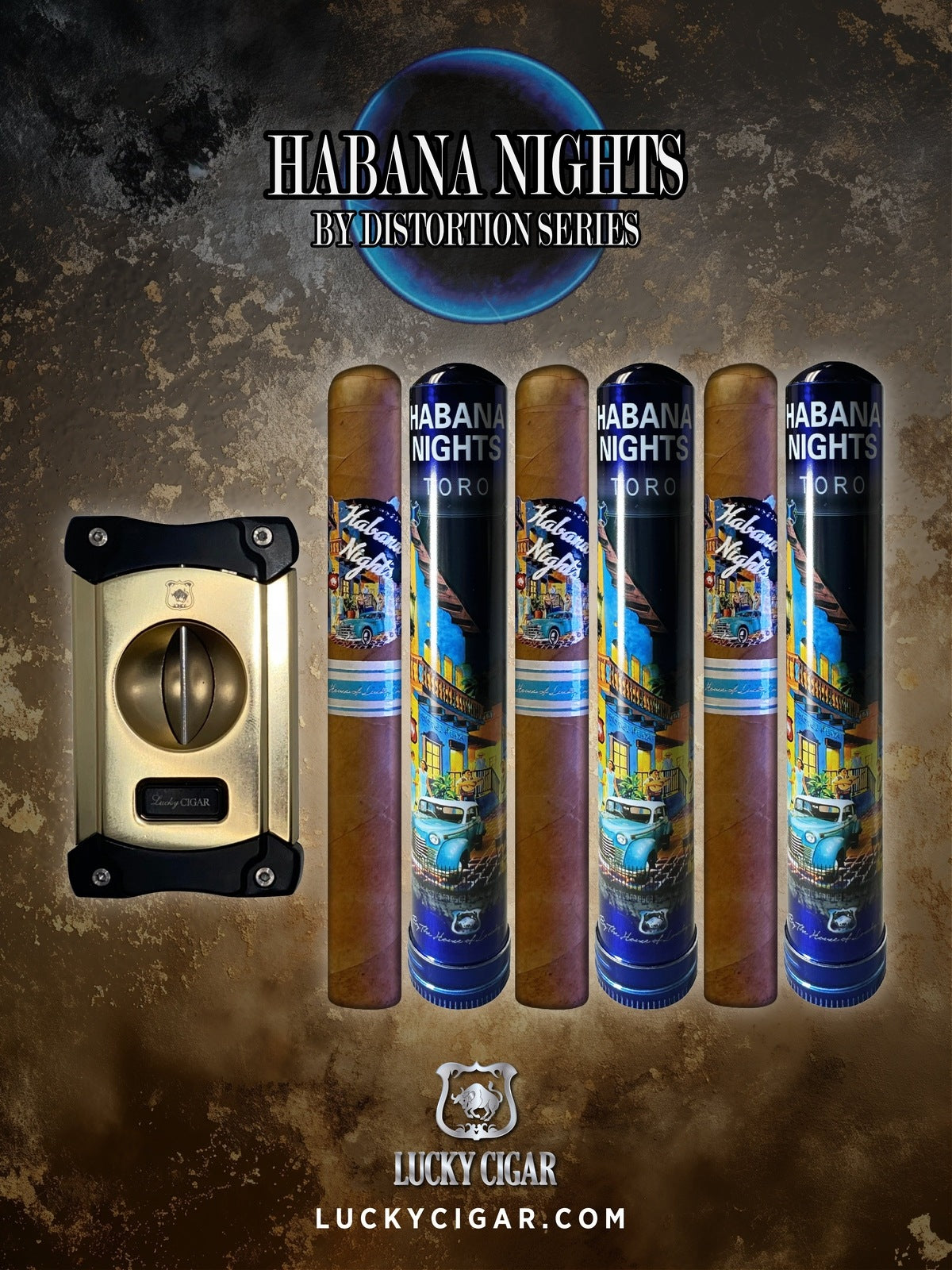 Habana Nights 6x50 Cigar From The Distortion Series: 3 Cigars with V Cutter