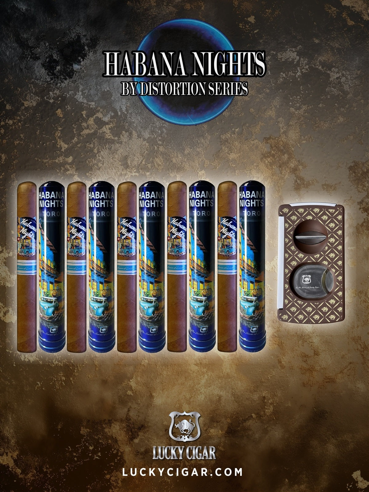 Habana Nights 6x50 Cigar From The Distortion Series: 5 Cigars with Cutter