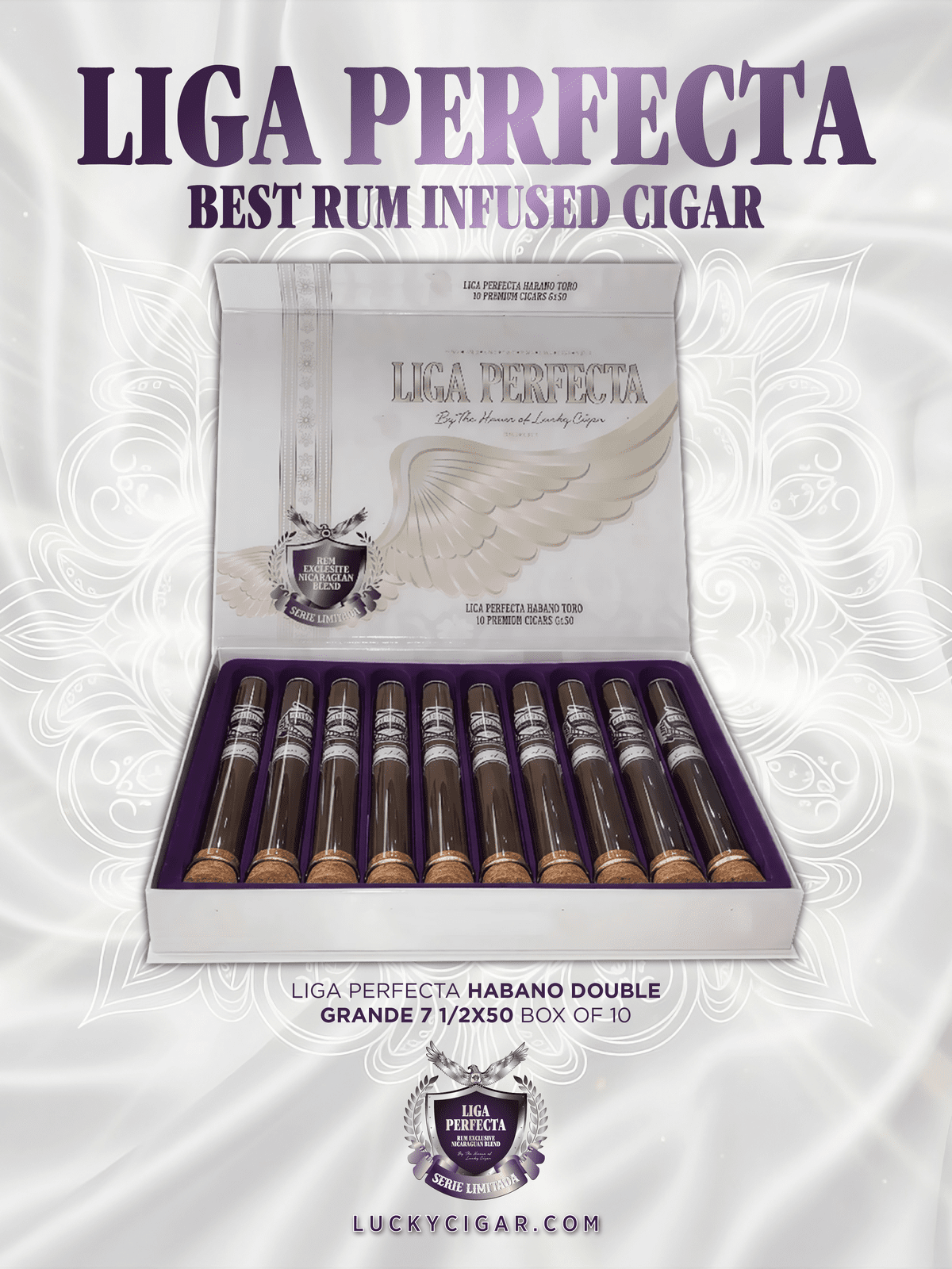 Infused Cigars: Liga Perfecta Habano Double Grande 7x50 Box of 10 Tubes