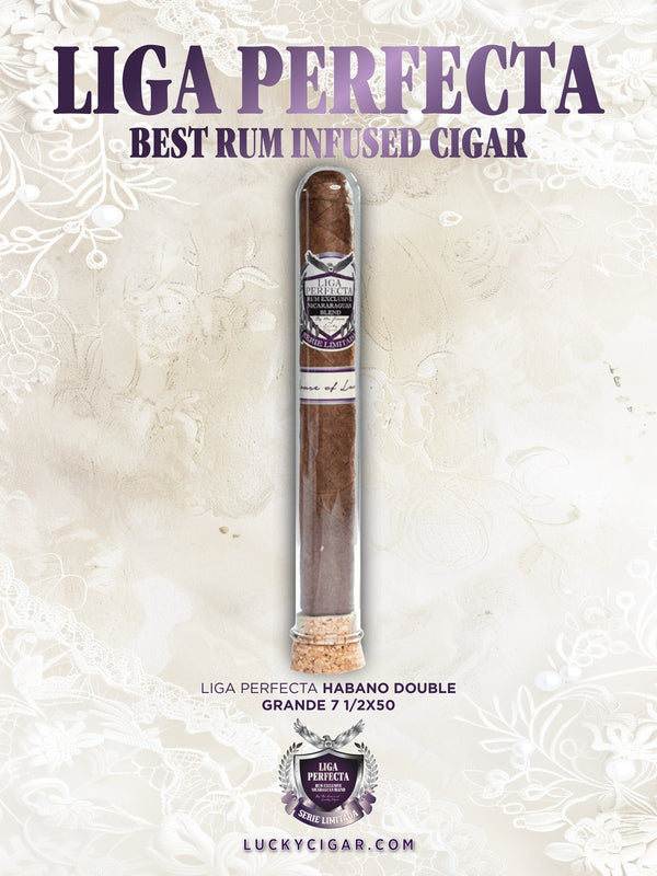 Infused Cigars: Liga Perfecta Rum Habano Double Grande 7x50 Tube Single Cigar