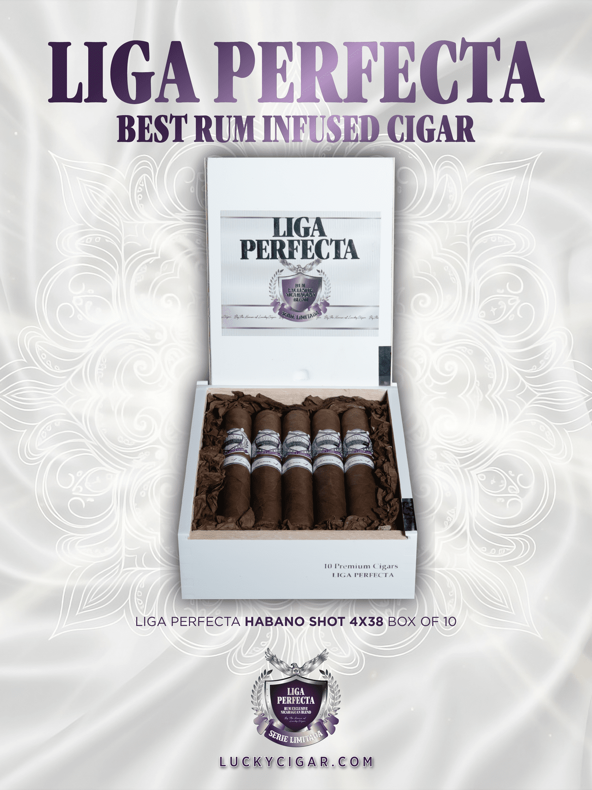Infused Cigars: Liga Perfecta Rum Habano Shot 4x38 Box of 20