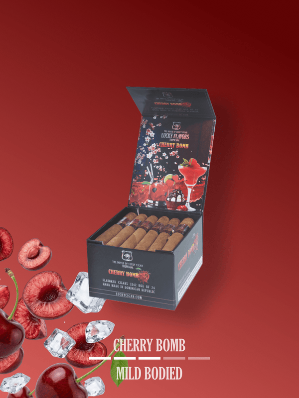 Flavored Cigars: Lucky Flavors Cherry Bomb 5x42 Box of 24