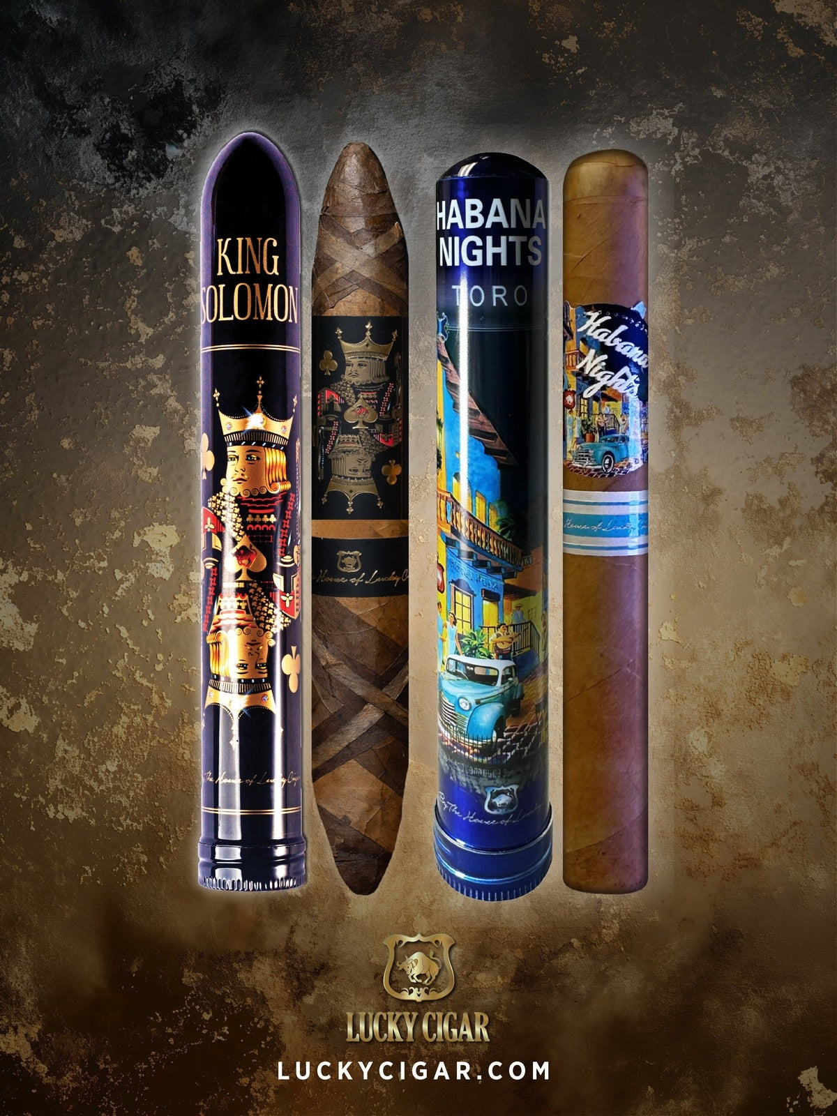 Lucky Cigar Sampler Sets: Set of 2 Cigars, King Solomon, Habana Nights