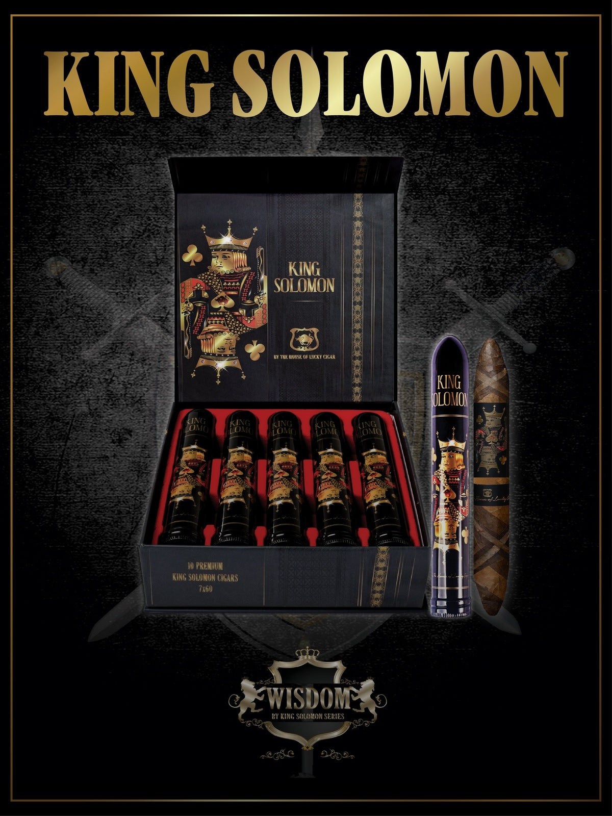 King Solomon 7x60 Cigars in Tubes - Box of 10 – Lucky Cigar