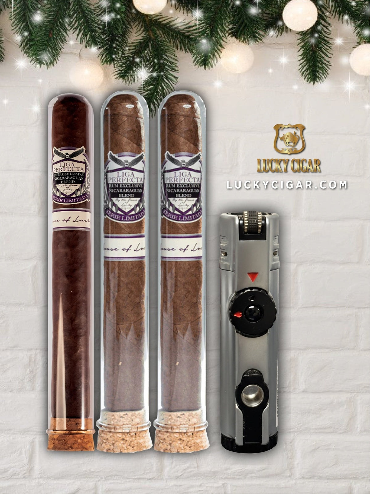 Cigar Gift Sets: Set of 3 Cigars, 3 Liga Perfecta Cigars with Torch