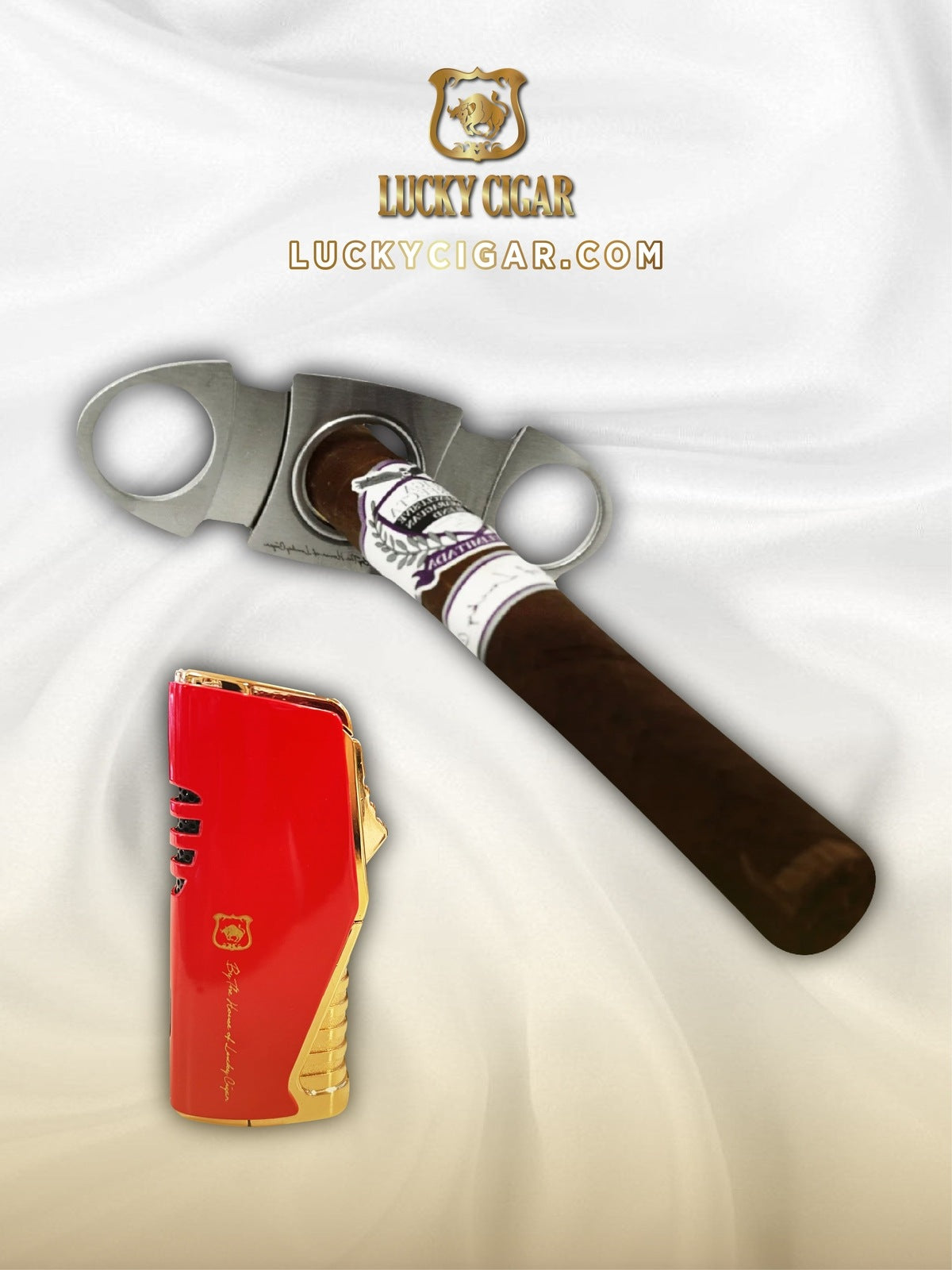 Cigar Lifestyle Accessories: Set of 1 Liga Perfecta Cigar with Torch, Cutter