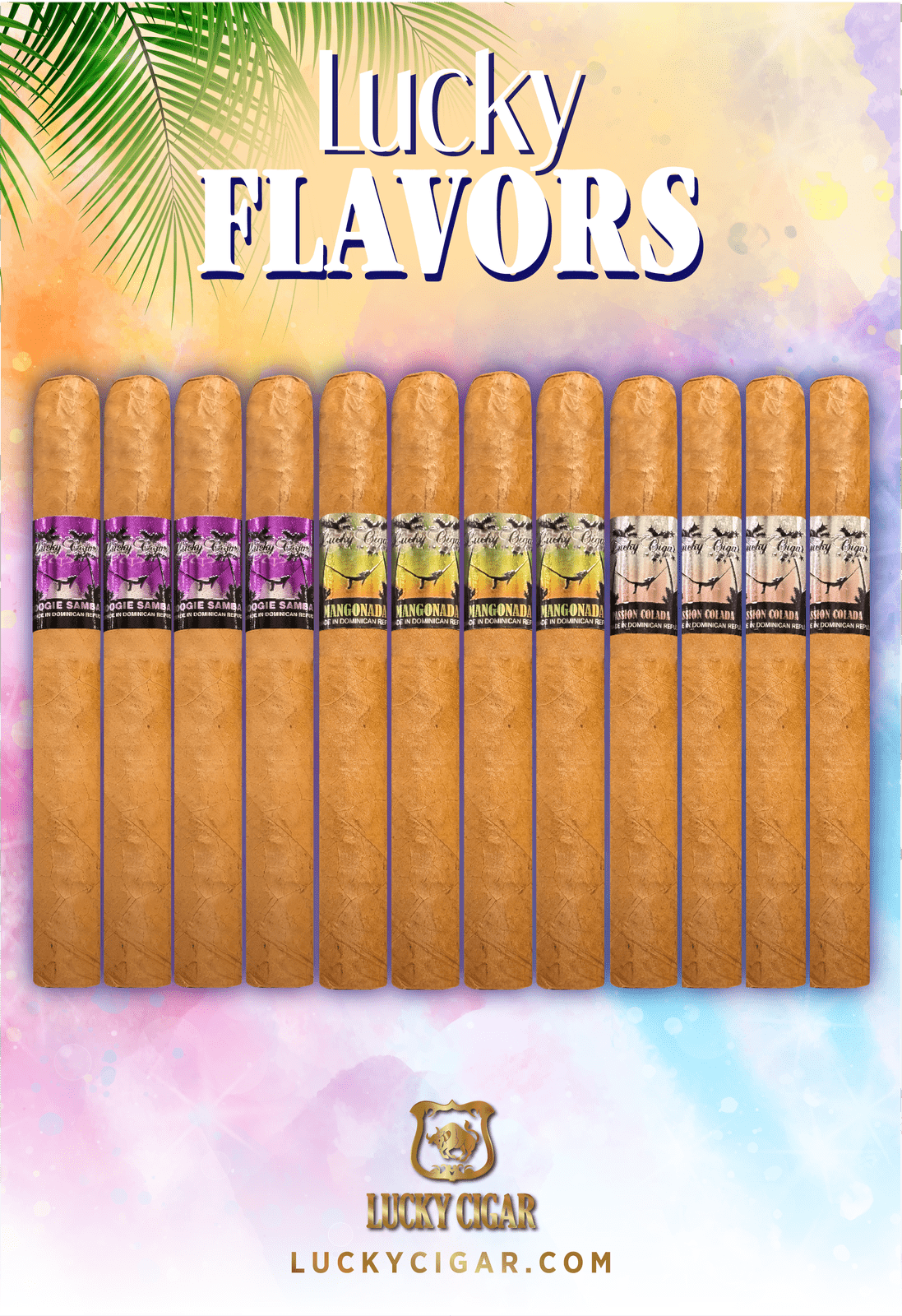Flavored Cigars: Lucky Flavors 12 Piece Tropical Fruit Sampler - Boogie, Mangonada, Passion