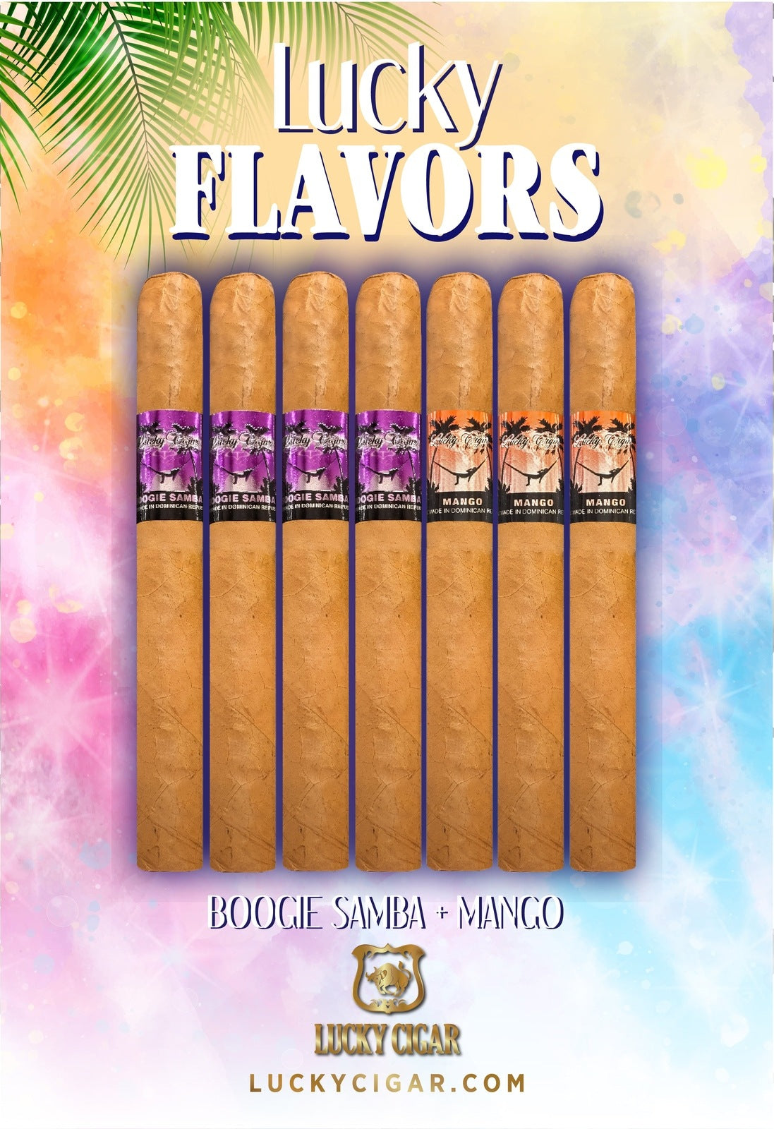 Flavored Cigars: Lucky Flavors 7 Piece Tropical Fruit Sampler - Boogie, Mango