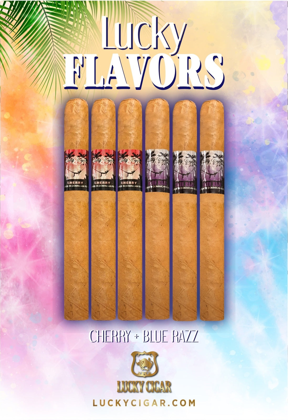 Flavored Cigars: Lucky Flavors 6 Piece Berry Fruit Sampler - Cherry, Blue Razz