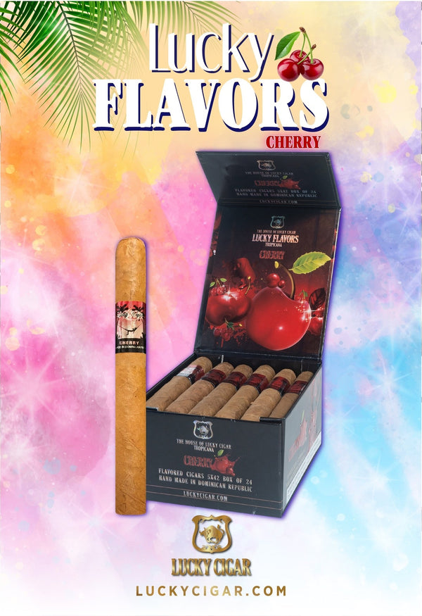 Flavored Cigars: Lucky Flavors Cherry 5x42 Box of 24 Cigars