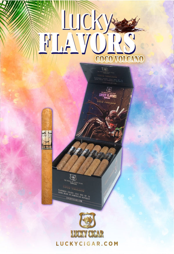 Flavored Cigars: Lucky Flavors Coco Volcano  5x42 Box of 24