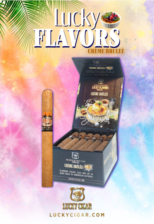 Flavored Cigars: Lucky Flavors Creme Brulee 5x42 Box of 24 Cigars