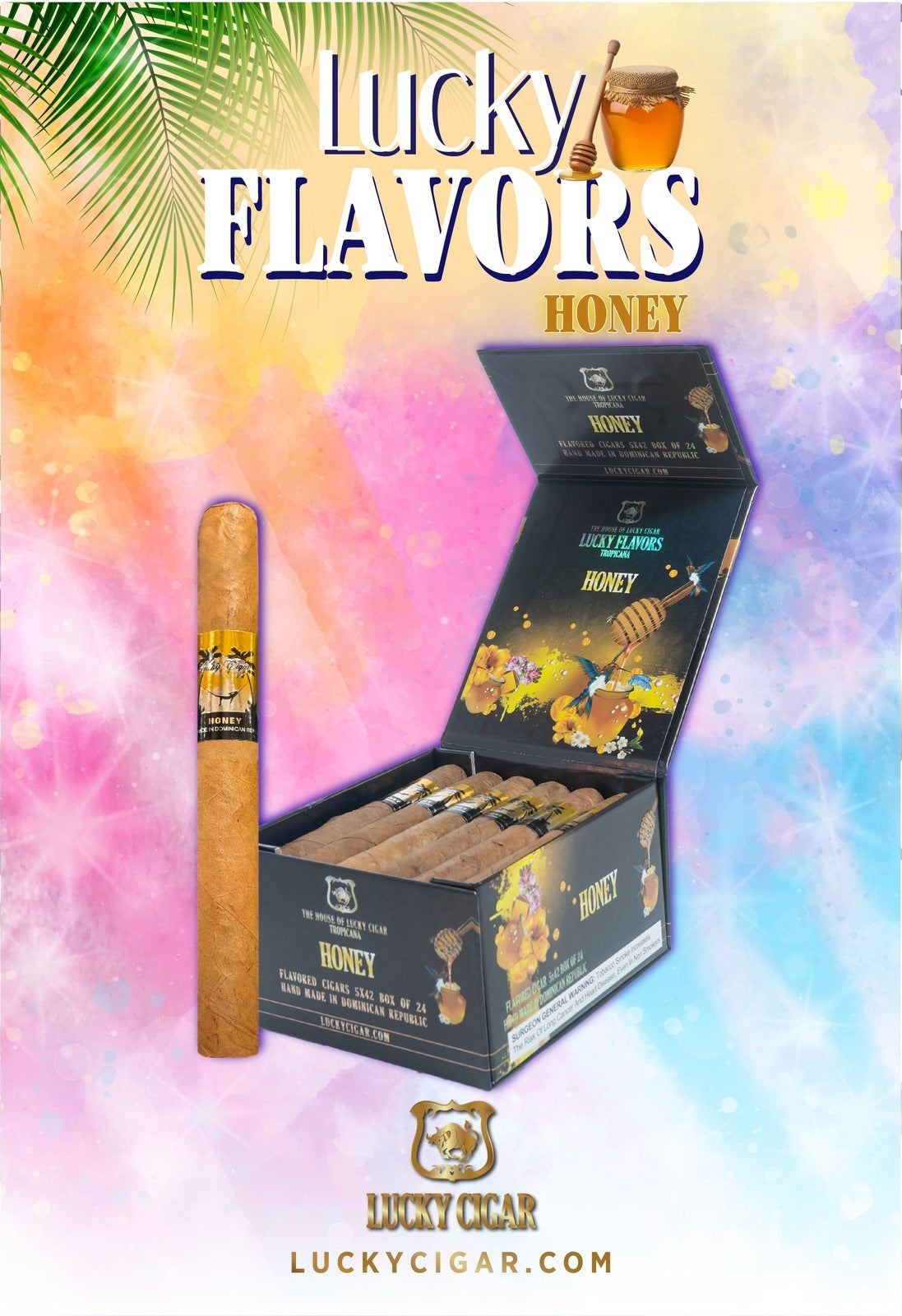 Flavored Cigars: Lucky Flavors Honey 5x42 Box of 24