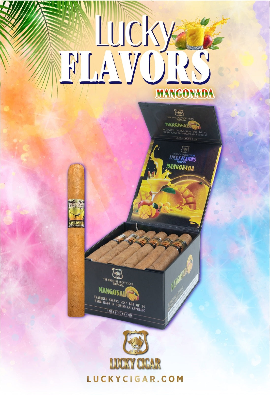 Flavored Cigars: Lucky Flavors Mangonada  5x42 Box of 24