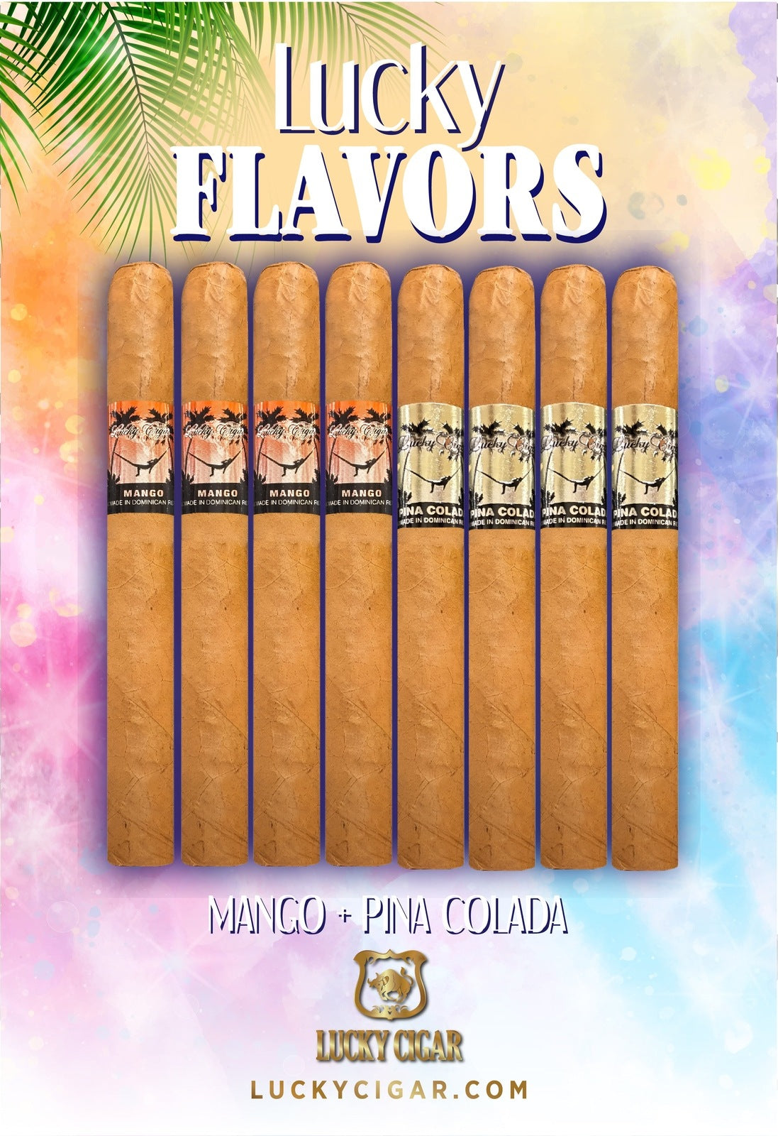 Flavored Cigars: Lucky Flavors 8 Piece Tropical Fruit Sampler - Mango, Pina Colada